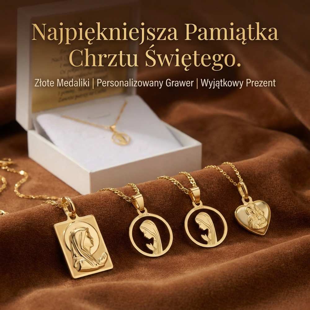 Medaliki złota na Chrzest