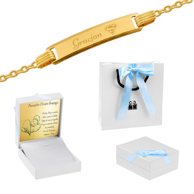 Białe z niebieską kokardką