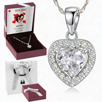 Wisiorek z białą cyrkonią