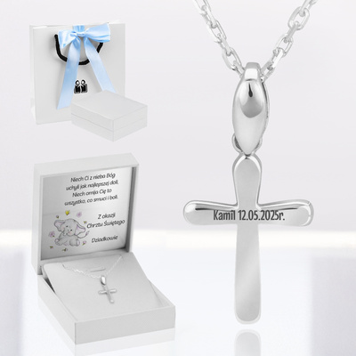 Białe z niebieską kokardką