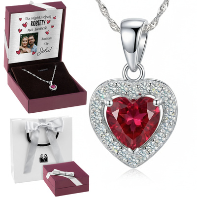 Wisiorek z czerwoną cyrkonią