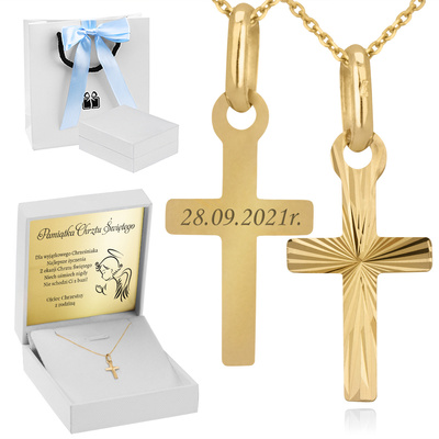 łańcuszek i niebieska kokardka