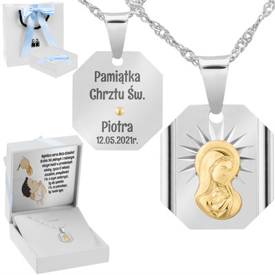 łańcuszek i pudełko niebieskie