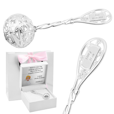 Białe z różową kokardką