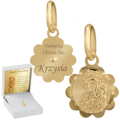 Medalik + tabliczka + pudełeczko błękit