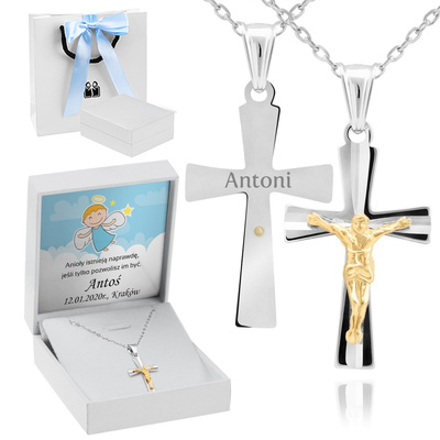 Białe z niebieską kokardką