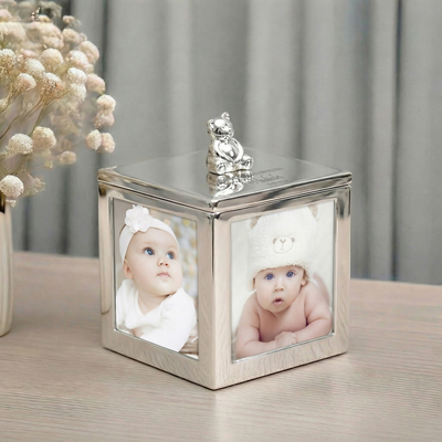 Karuzela miś z pozytywką srebrny