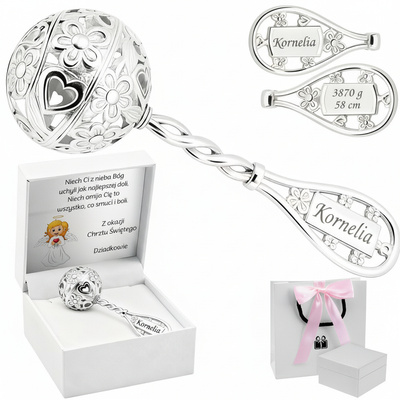 Białe z różową kokardką