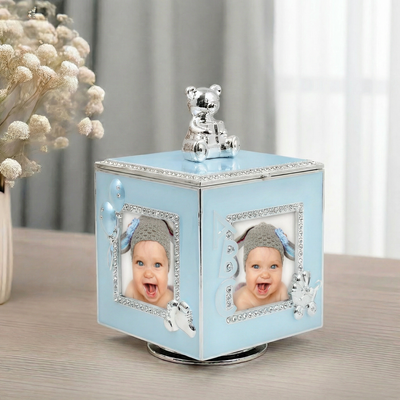 Karuzela miś z pozytywką niebieski